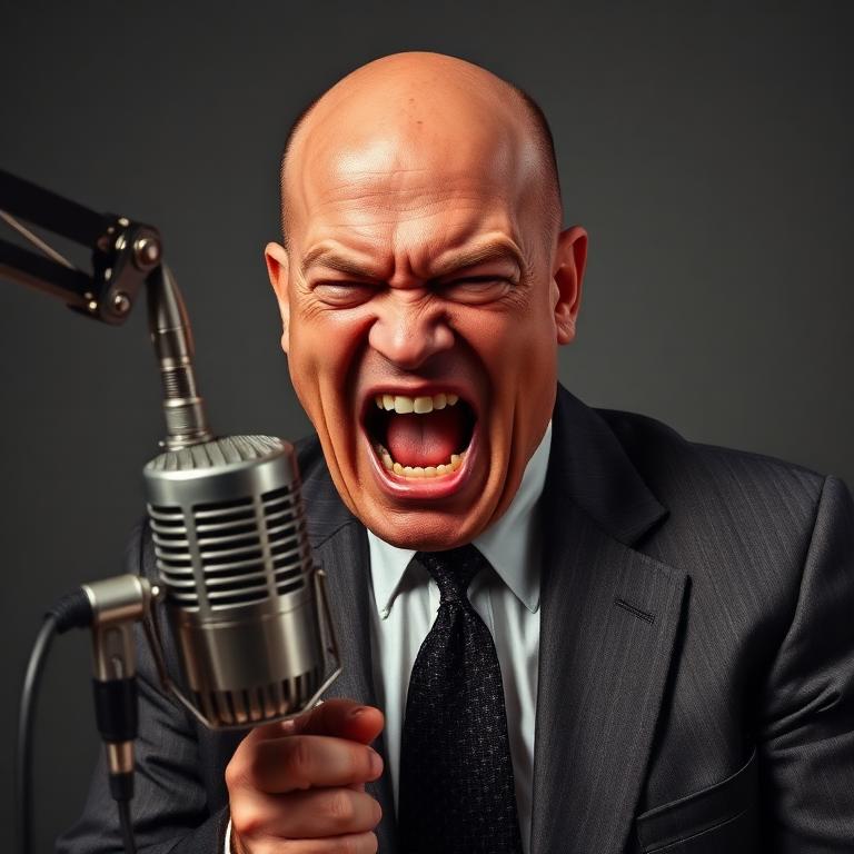 Portrait of fictional radio host Barry Henderson