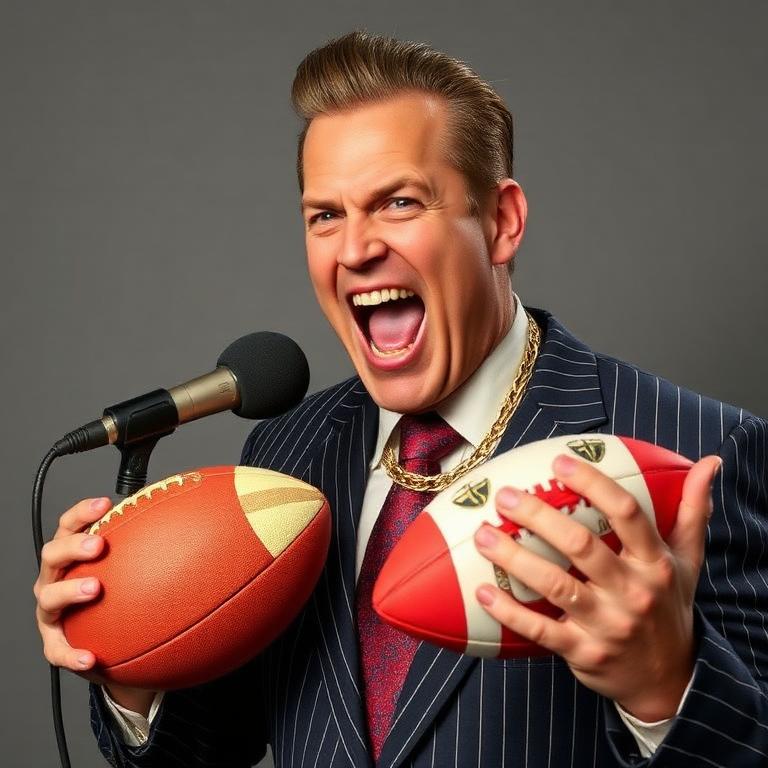 Portrait of fictional radio host Trev 'The Bloke' Carmichael